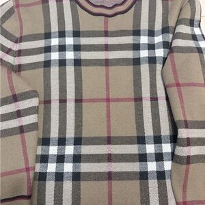Burberry Check Crew Neck Sweater.